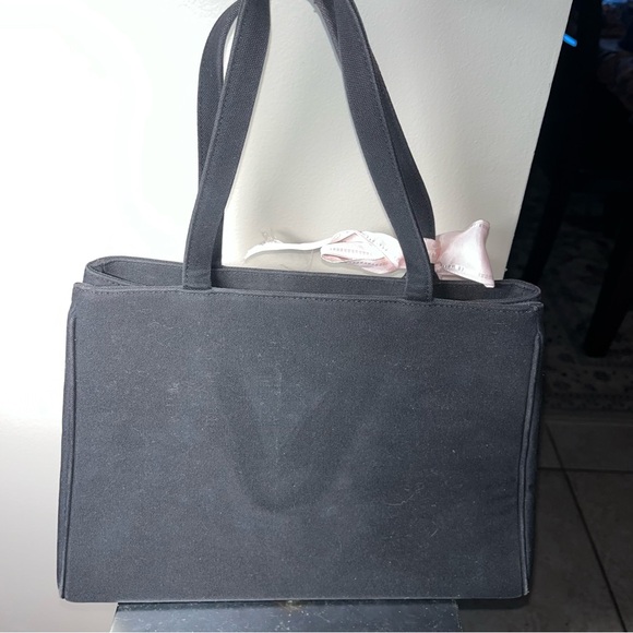 My Flat In London pink Queen bee black tote with original bag it came in - Picture 10 of 15